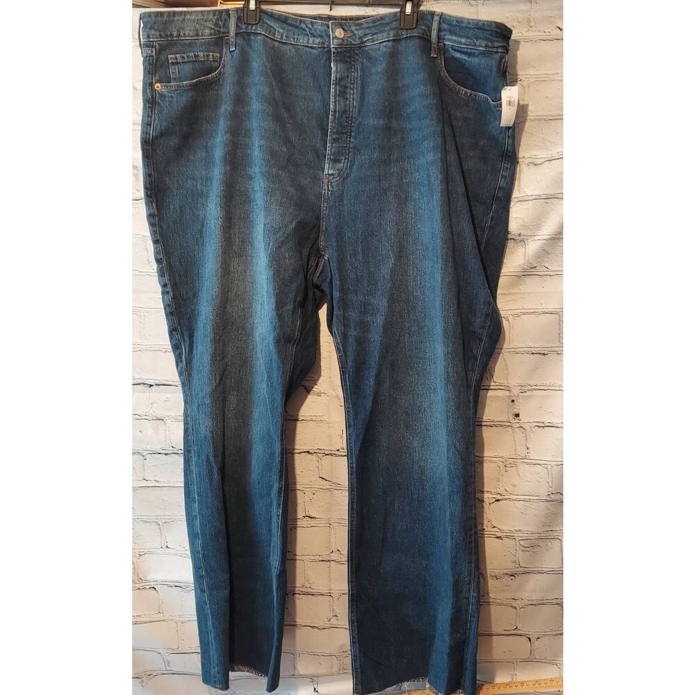 Old Navy Kicker Women Plus 28 Button Fly Jean Blue Boot Cut Extra High Rise NWT
